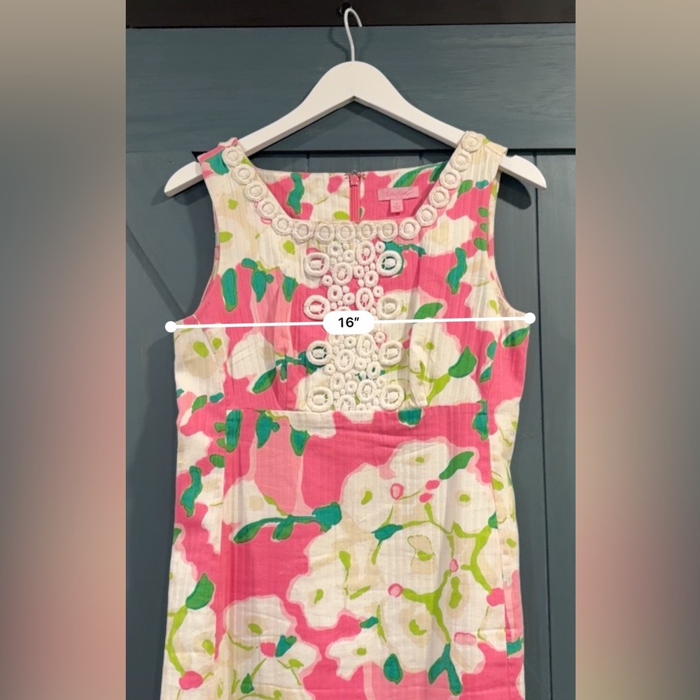 Lilly Pulitzer Adeleson Cotton shift dress Pink Floral Size 6 - Picture 9 of 9